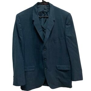 Hart Schaffner Marx Blue Wool Blazer Sport Coat 44R USA